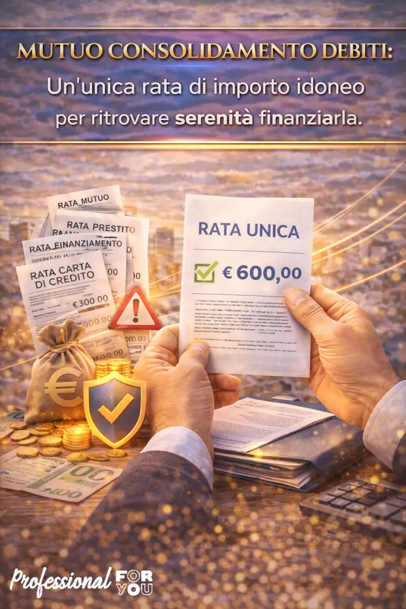 Mutuo consolidamento debiti con rata unica per semplificare pagamenti e migliorare la gestione finanziaria
