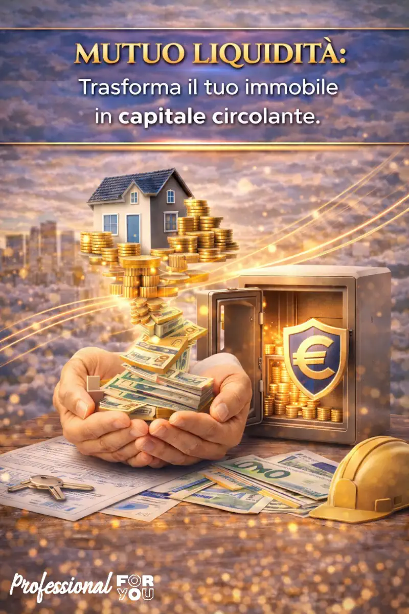 Mutuo per liquidità per trasformare il valore dell’immobile in capitale immediato e disponibile