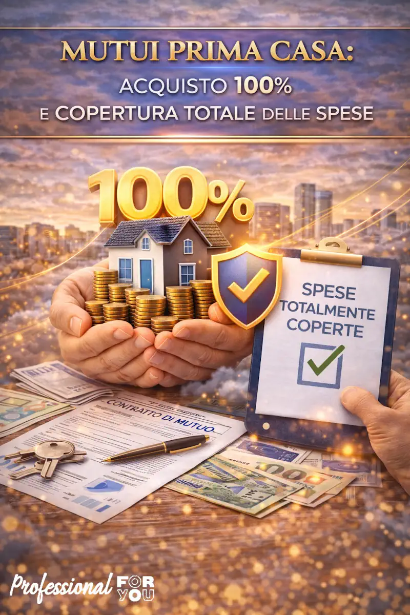 Mutui prima casa con finanziamento 100% e copertura totale delle spese per acquisto abitazione